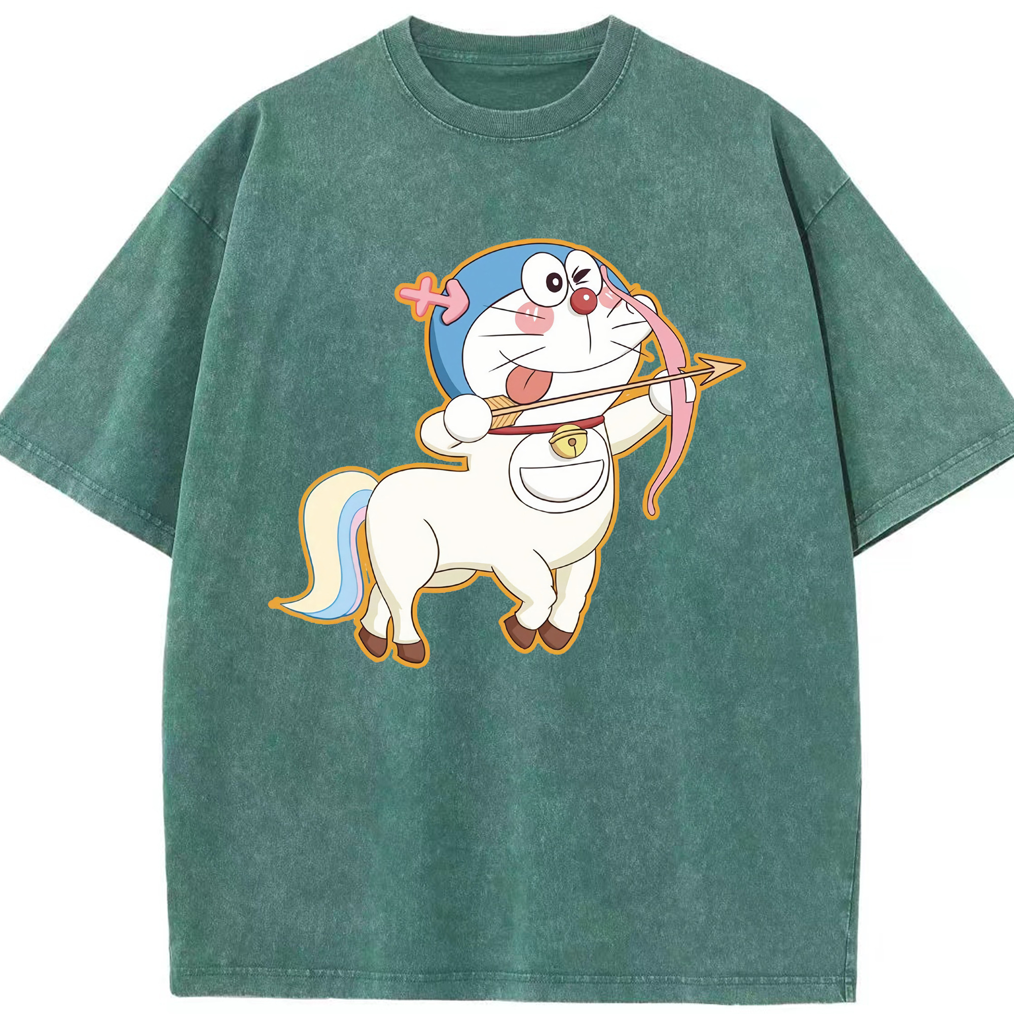 （画像用） ドラえもん Doraemon 綿100% ヴィンテージ風 半袖Tシャツ（フロントプリント）